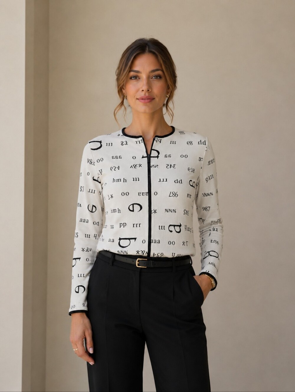 RAYURE PARIS Made in France Graphic Print Zip Front Jacket White Black Size 42 C
